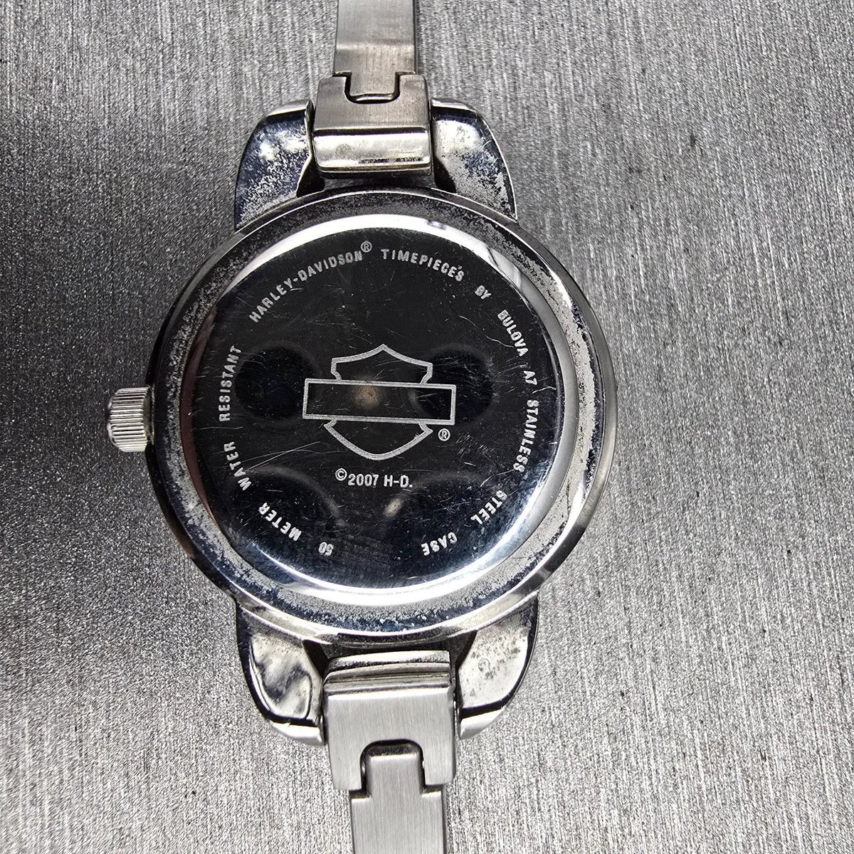 Bulova Harley-Davidson Watch Women 26mm Silver Dial Silver Tone 76L25 New Batt10