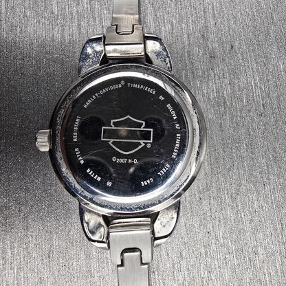 Bulova Harley-Davidson Watch Women 26mm Silver Dial Silver Tone 76L25 New Batt10