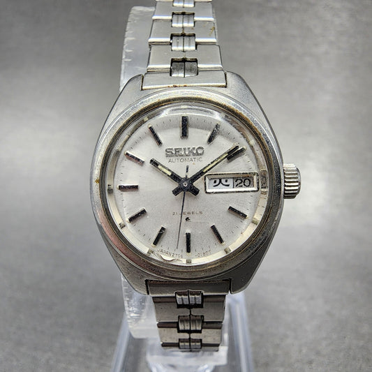 Seiko Automatic Watch Women 25mm Silver Dial Silver Tone Daydate 27060020 Runs0