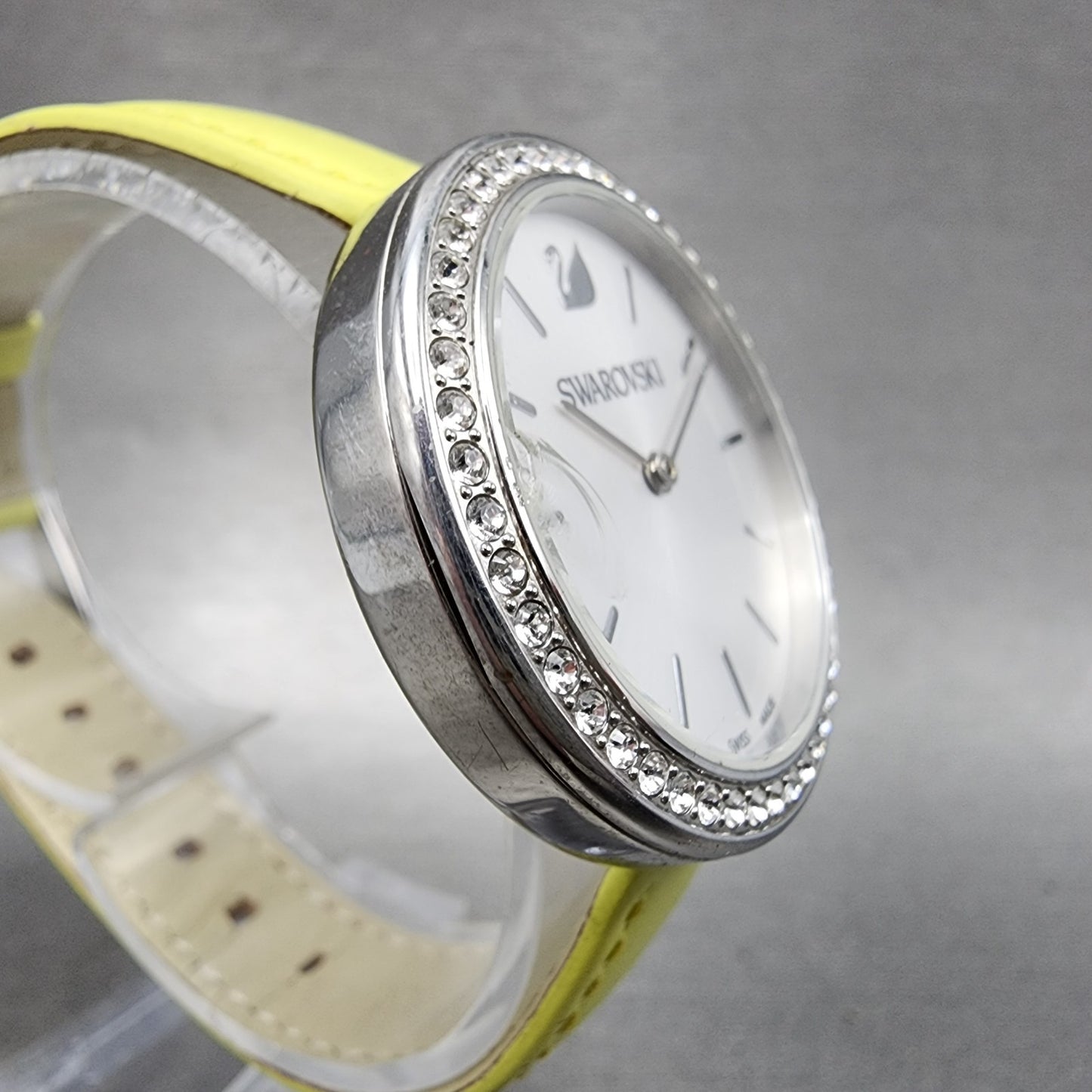 Swarovski Daytime Watch Women 34mm White Dial Silver Tone Round New Battery3