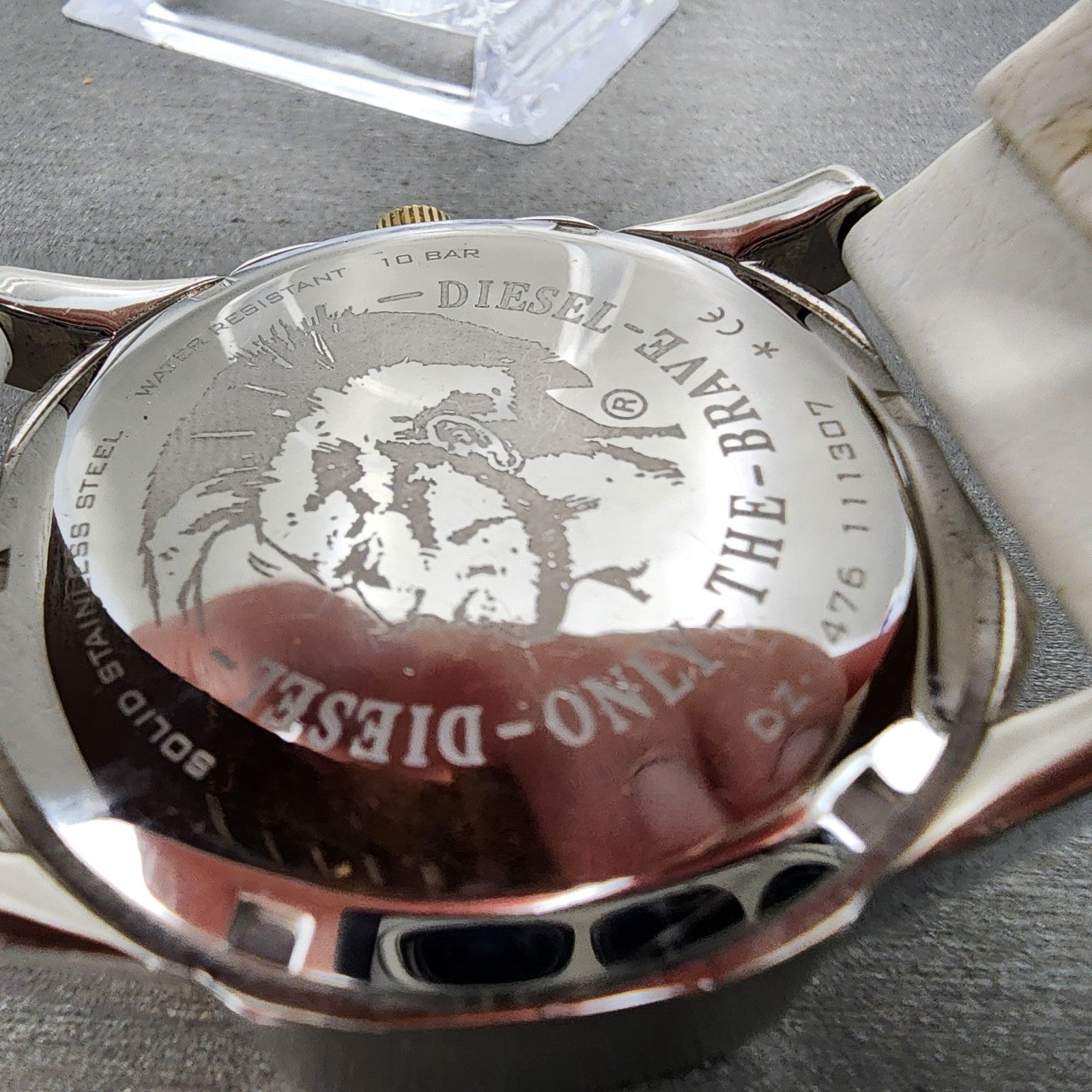 Diesel Master Cheif Watch Men 45mm White Dial Steel Date Round DZ1476 New Batt9