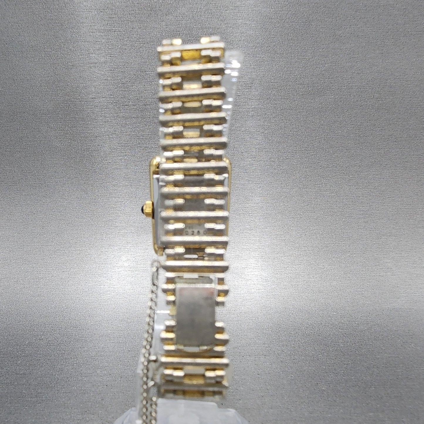 Waltham Tank Watch Women 21mm Champagne Dial Gold Tone Rectangle Manual Runs7