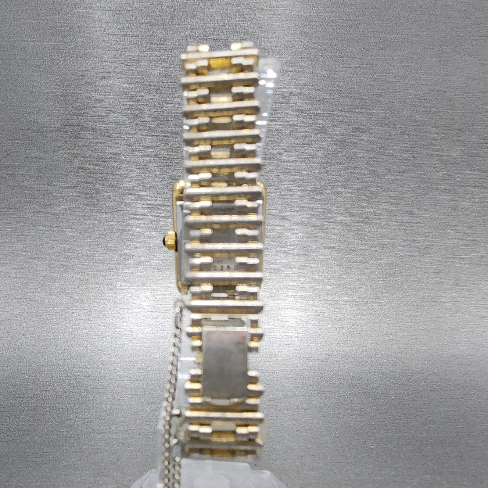 Waltham Tank Watch Women 21mm Champagne Dial Gold Tone Rectangle Manual Runs7