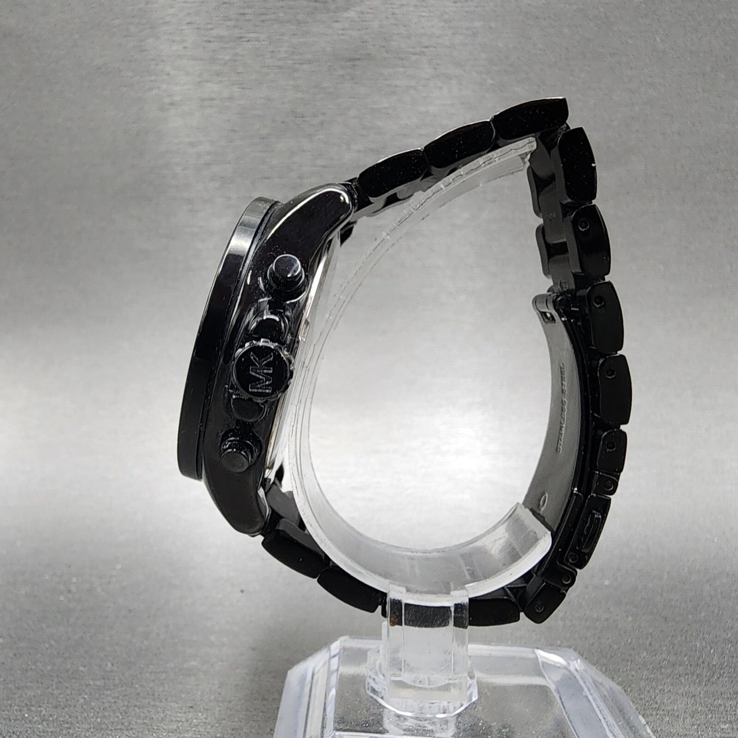 Michael Kors Wren Chronograph Watch Women 41mm Crystal Dial Black Date Newbat6