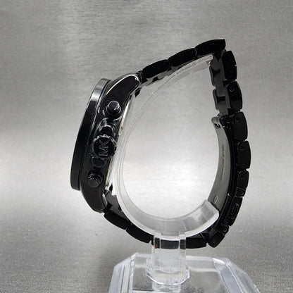 Michael Kors Wren Chronograph Watch Women 41mm Crystal Dial Black Date Newbat6