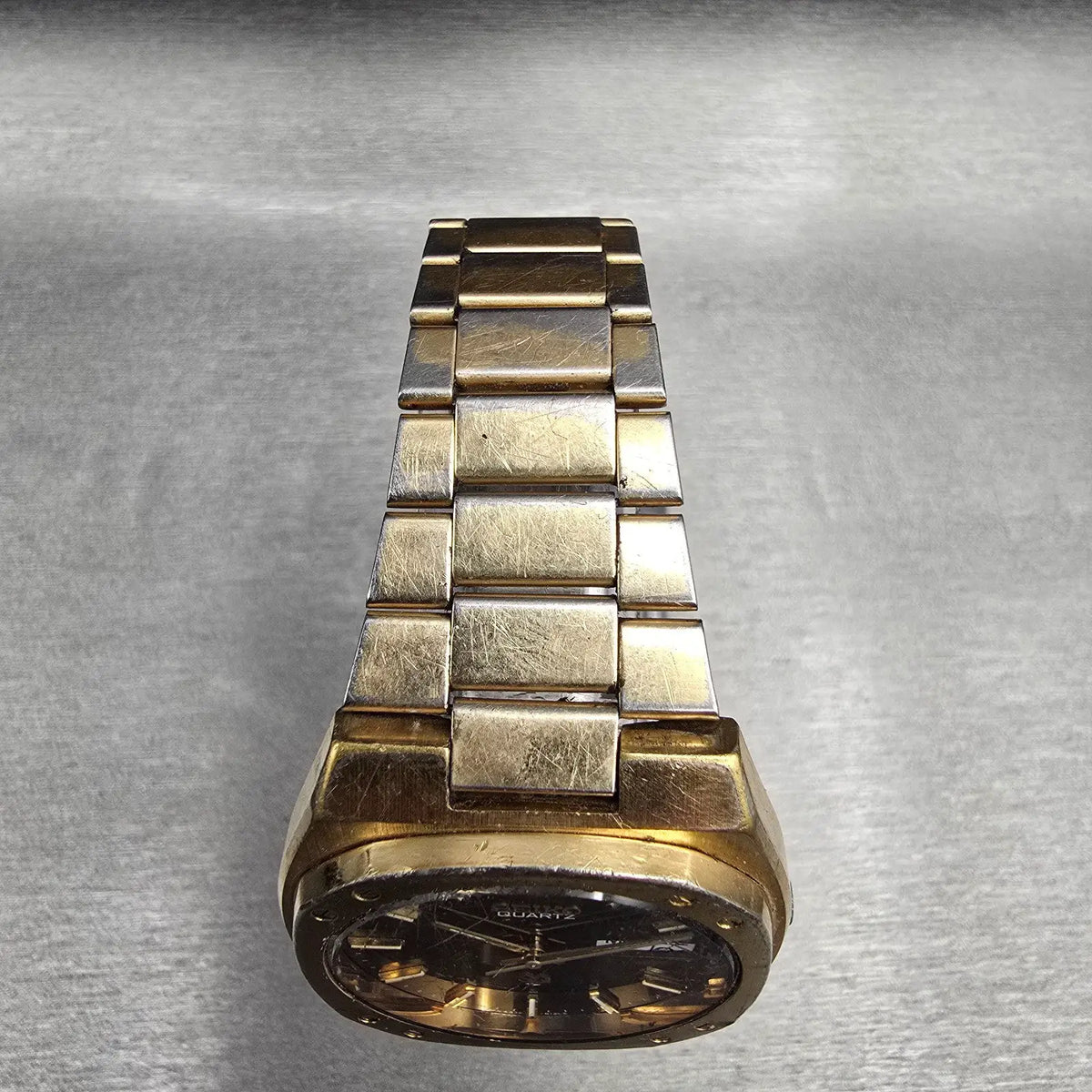 Seiko SQ Watch Men 36mm Brown Dial Gold Tone Daydate 4336-8129 New Battery4