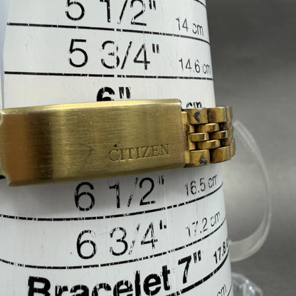 Citizen CQ Watch Women 26mm Silver Dial Gold Tone Daydate 6000-072952 NewBattery10