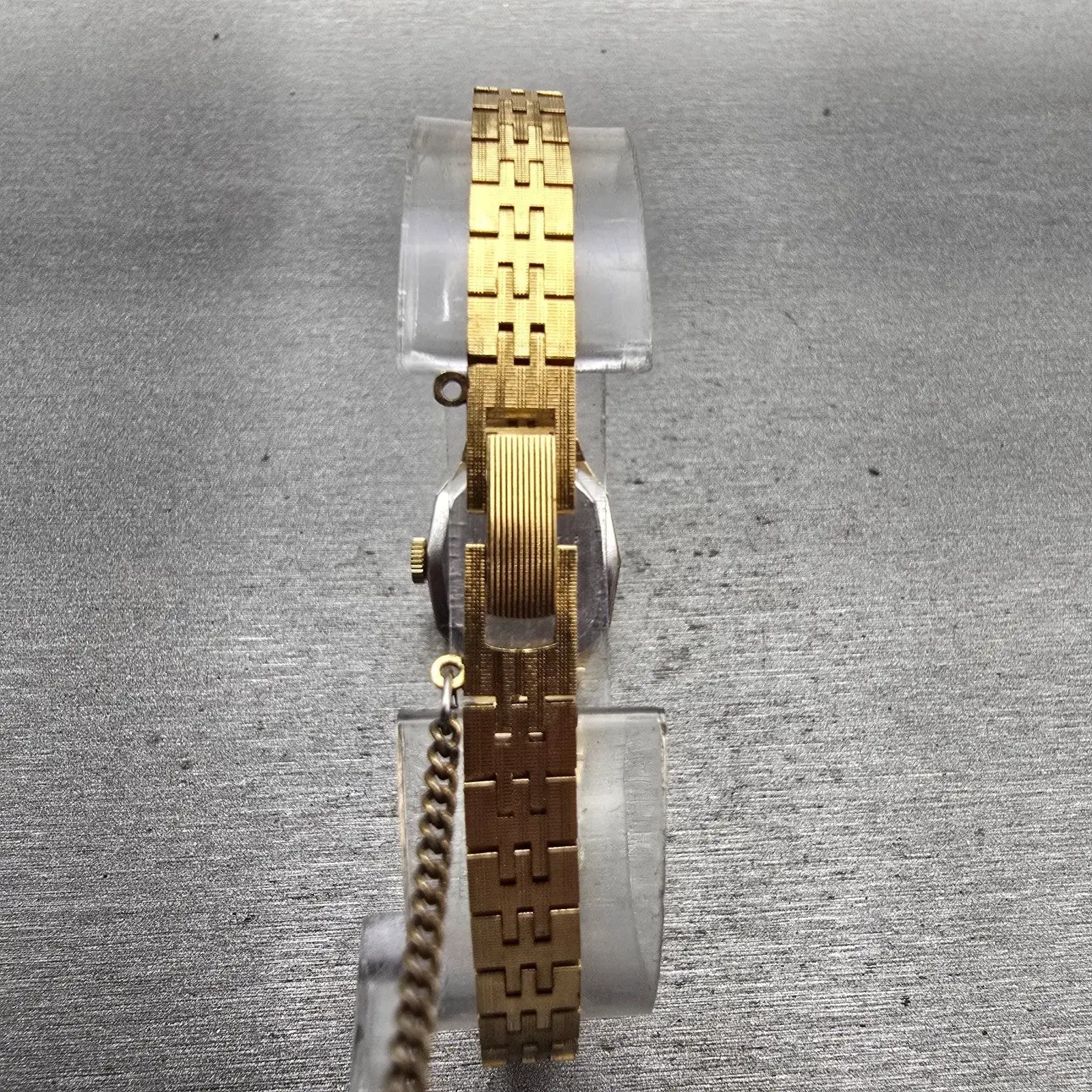 Seiko Watch Women 19mm Brown Dial Gold Tone Rectangle 1100-4899 Manual Wind VTG7