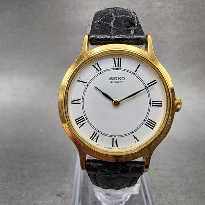 Seiko Watch Women 26mm White Dial Gold Tone Round V7006091 New Battery B12340