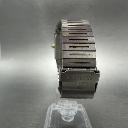 Citizen CQ Tank Watch Men 23mm Champagne Dial Two Tone Rectangle New battery7