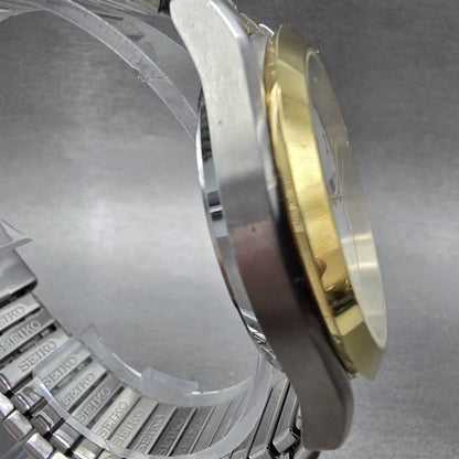 Seiko Solar Watch Men 37mm White Dial Two Tone Daydate Round V158-0AB0 Works3