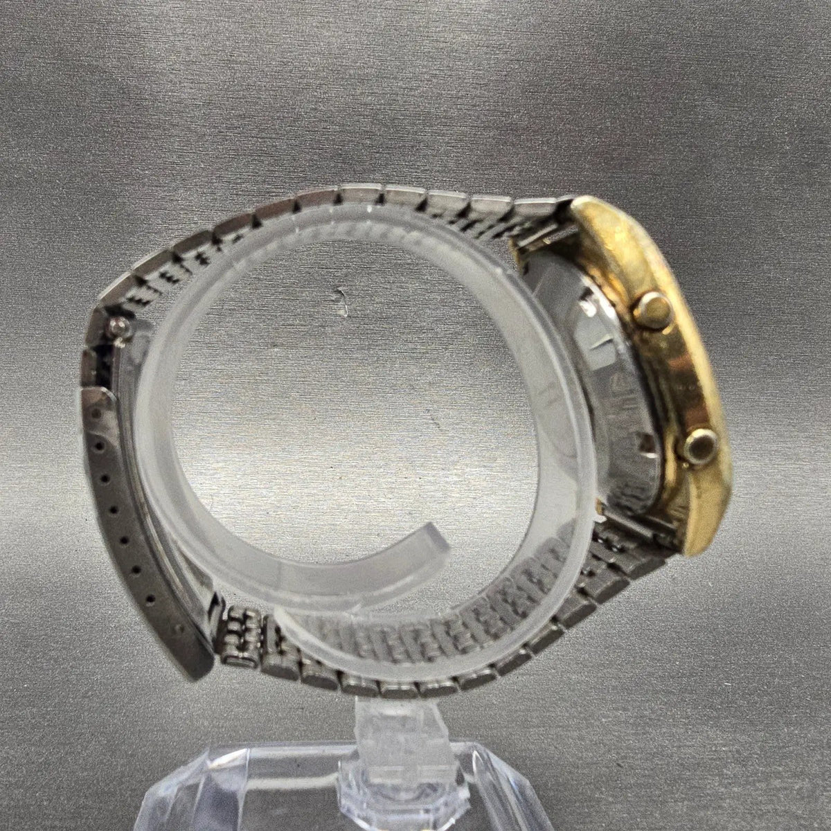Seiko Watch Men 34mm Gold Digital Alarm Chronograph A158-5059 PARTS Vintage8