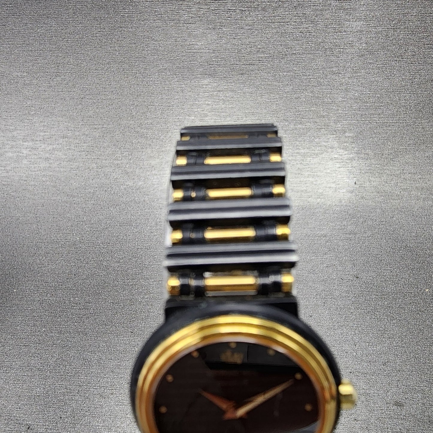 VTG Raymond Weil Watch Women 24mm Black Dial Black Gold Tone Round New Battery4