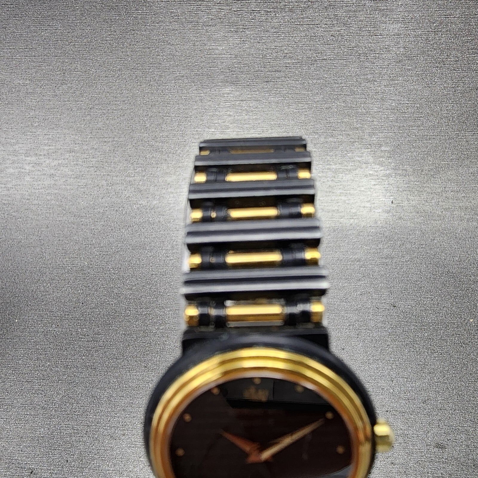 VTG Raymond Weil Watch Women 24mm Black Dial Black Gold Tone Round New Battery4