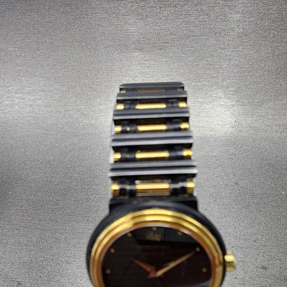 VTG Raymond Weil Watch Women 24mm Black Dial Black Gold Tone Round New Battery4
