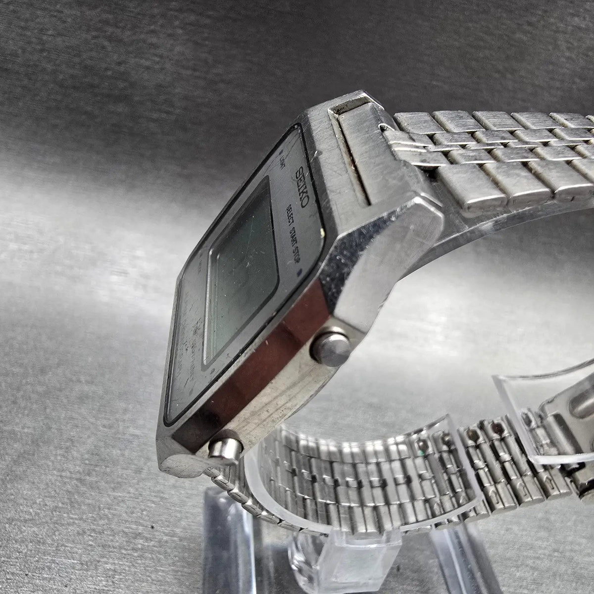 Seiko Digital Watch Men 34mm Silver Dial Chrono Alarm A914-5A09 READ New Battery2