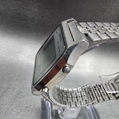 Seiko Digital Watch Men 34mm Silver Dial Chrono Alarm A914-5A09 READ New Battery2