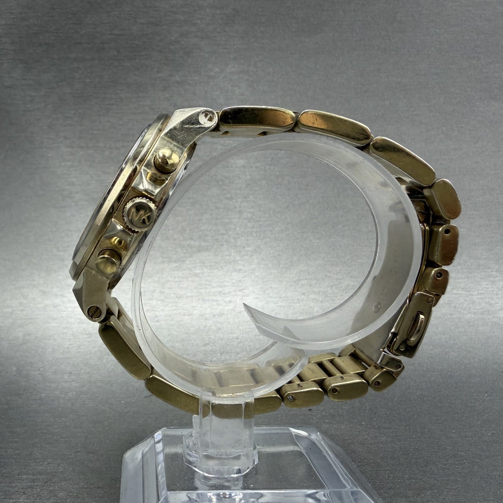 Michael kors Chronograph Watch Women 38mm Champagne Dial Gold Tone Date New Batt6