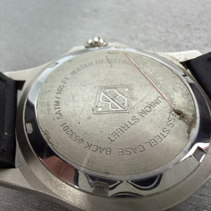 Eddie Bauer Triple Calendar Watch Men 38mm White Dial Steel Round #53201 PARTS10
