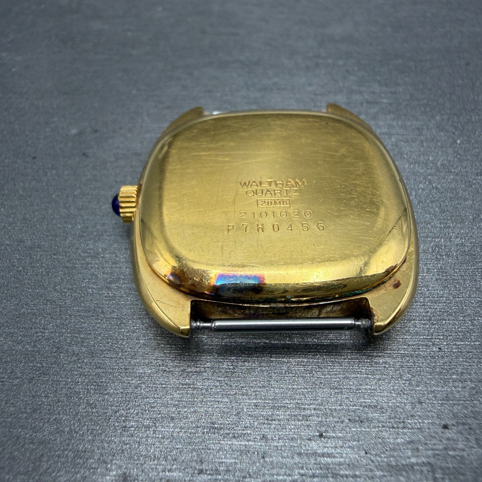 Waltham Maxim Watch Men 32mm Silver Dial Gold Plated Rectangle 2101020 PARTS8