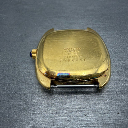 Waltham Maxim Watch Men 32mm Silver Dial Gold Plated Rectangle 2101020 PARTS8