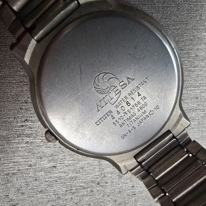 Citizen Attesa Watch Men 35mm Silver Dial Titanium Date 5510-F51758 New Battery10