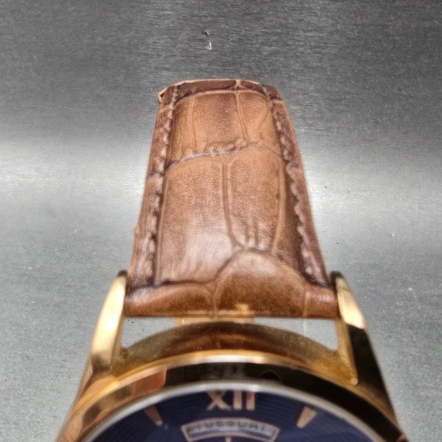 Invicta Watch Men 45mm Blue Dial Rose Gold Tone Daydate 12246 New Battery4
