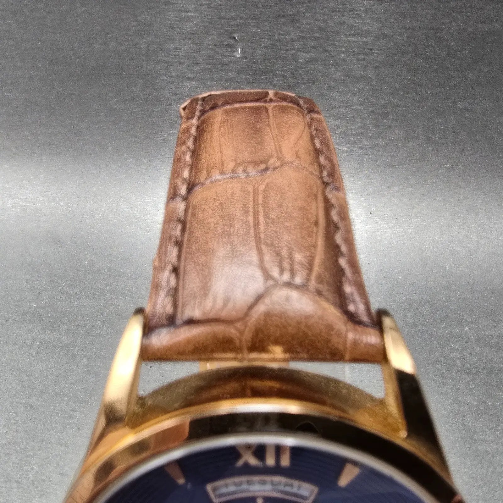 Invicta Watch Men 45mm Blue Dial Rose Gold Tone Daydate 12246 New Battery4