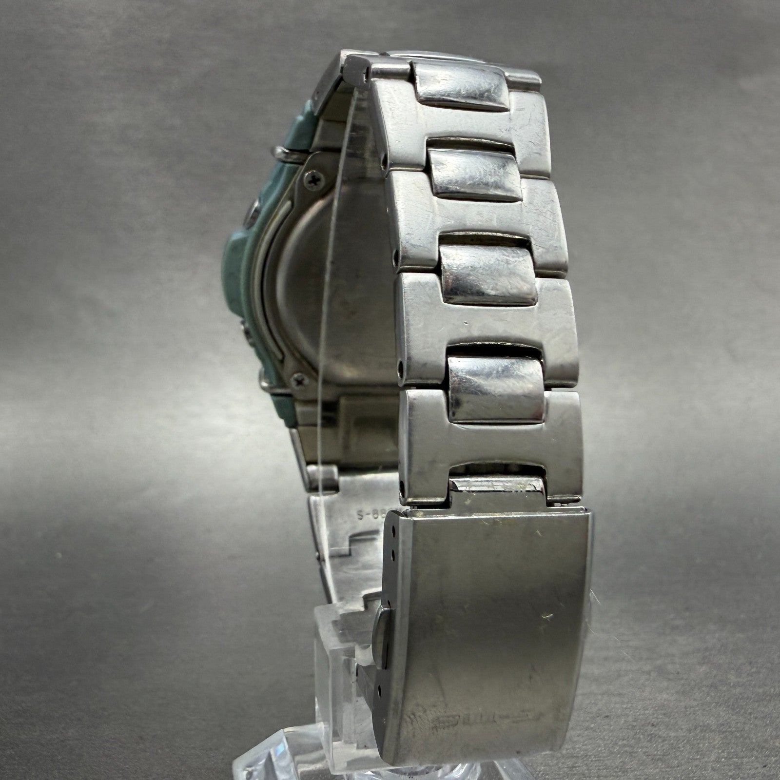 Casio Baby-G MSG-132 Watch Women 42mm Digital Blue Silver Alarm Chrono New batt7