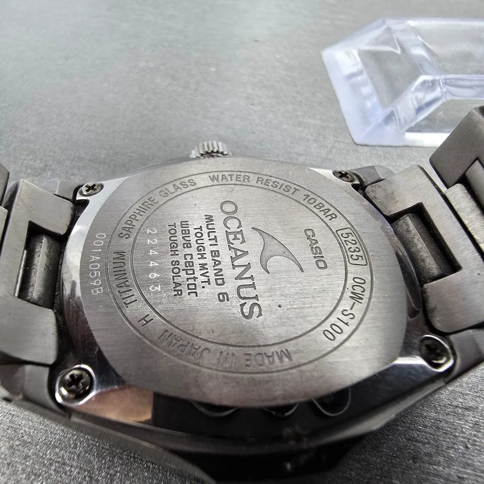 Casio Oceanus OCW-S100 Watch Men 40mm Black Dial Titanium Date Solar Round Runs9