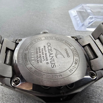 Casio Oceanus OCW-S100 Watch Men 40mm Black Dial Titanium Date Solar Round Runs9