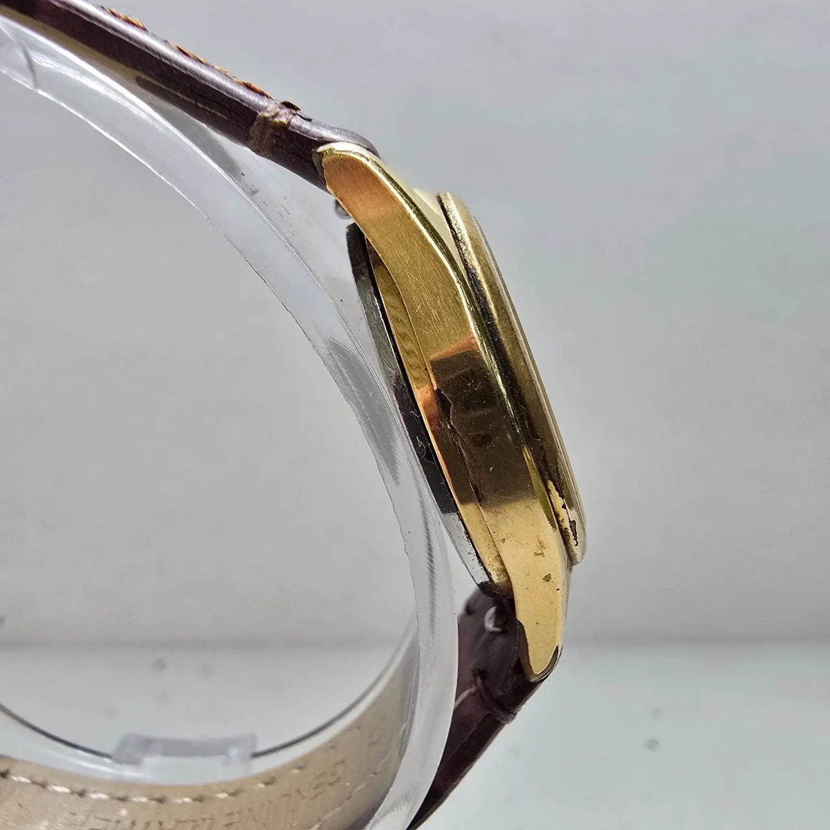 Omega Seamaster Watch Women 23mm Gold Dial Gold Tone Date Round 1380 New Battery4