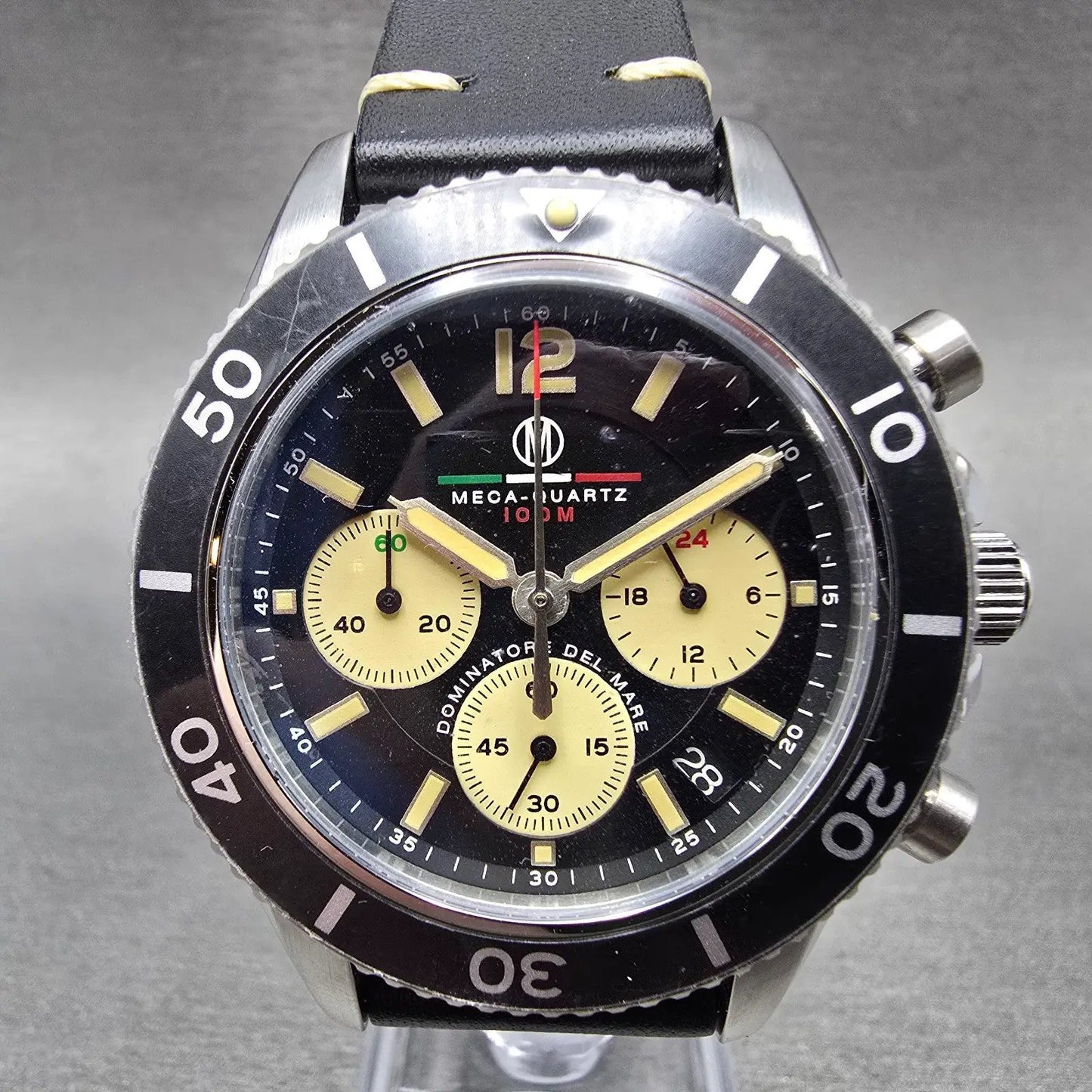 Dominatore Del Mare Patriota Chronograph Watch Men 42mm Black Dial Steel Date0
