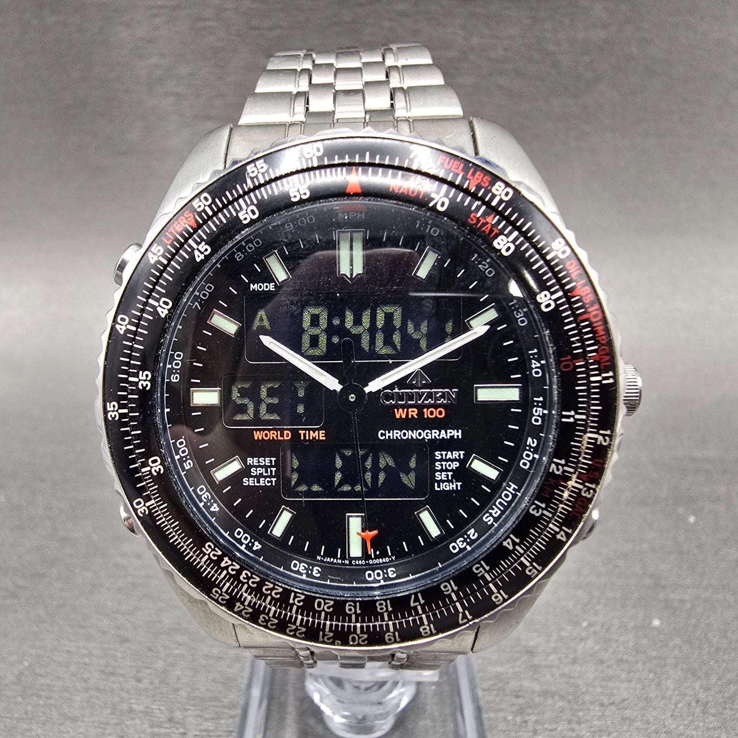 Citizen Promaster Wingman Watch Men 41mm Black Dial Steel Analog Digital New Bat0