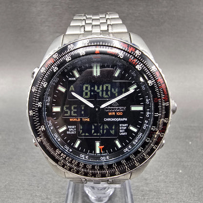 Citizen Promaster Wingman Watch Men 41mm Black Dial Steel Analog Digital New Bat0