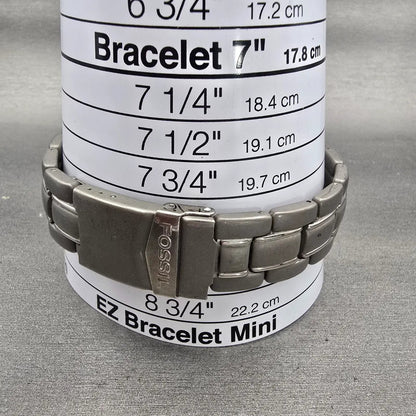 Fossil Dive Watch Men 40mm Blue Dial Gray Tone Titanium Round TI-5013 New Batt9