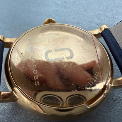 Marc Jacobs Roxy Watch Unisex 36mm Blue Dial Rose Gold Tone MJ1534 New Batt9