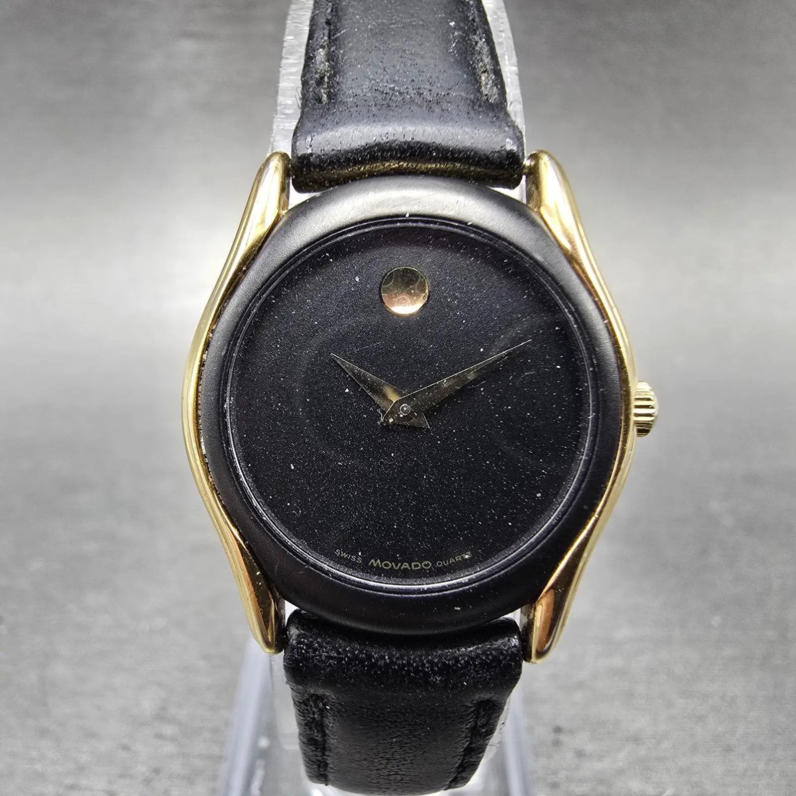 Movado Museum Watch Women 24mm Black Dial Gold Tone Round 88.66.820 PARTS0