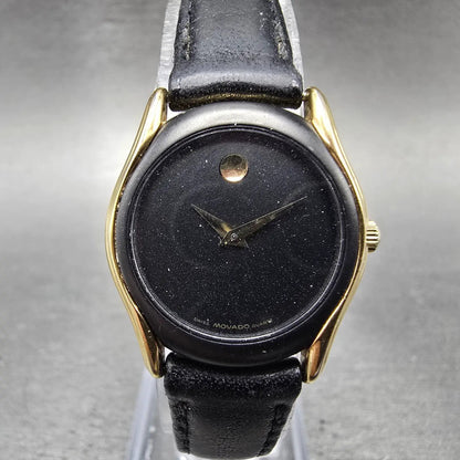 Movado Museum Watch Women 24mm Black Dial Gold Tone Round 88.66.820 PARTS0