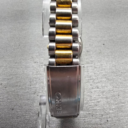 Seiko Watch Women 24mm Gold Dial Two Tone Daydate Round 7N83-0041 New Battery7