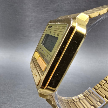 Casio A120WE Watch Men 33mm Gold Dial Gold Tone Alarm Chronograph New Battery2
