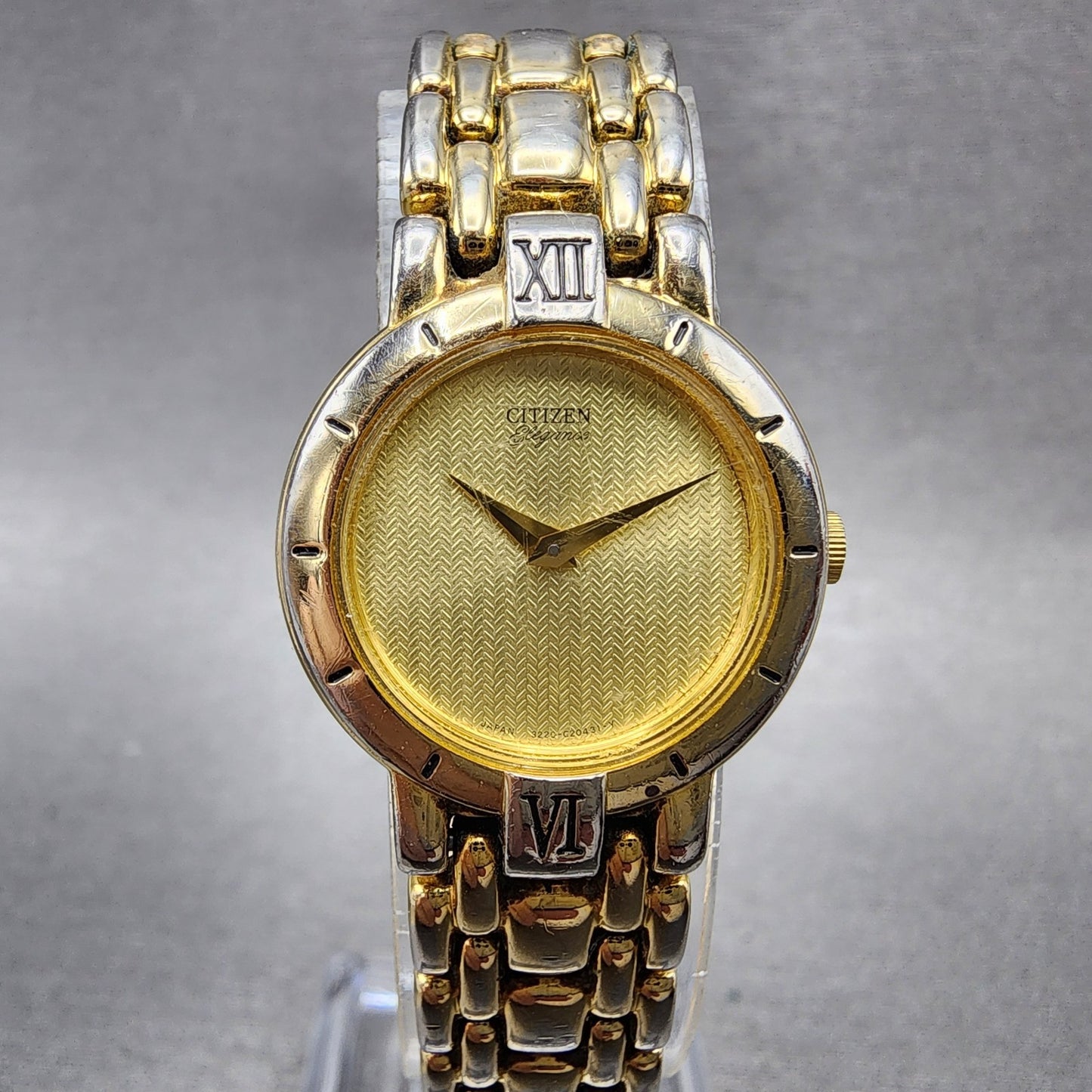 Citizen Elegance Watch Women 22mm Champagne Dial Gold Tone Round New Battery0