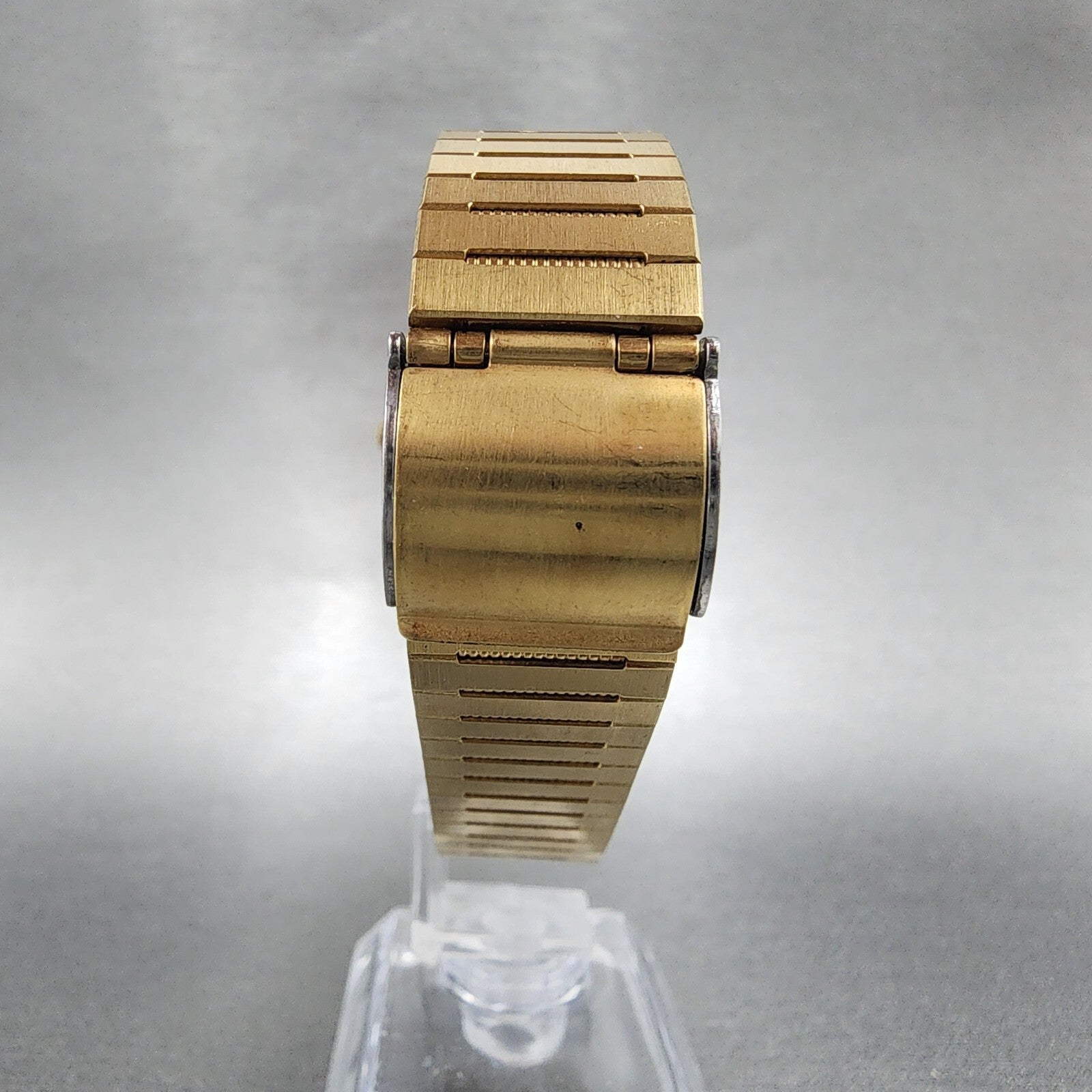 VTG Seiko Watch Men 32mm Gold Dial Gold Tone Date Round 64327019 PARTS8