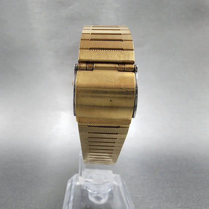 VTG Seiko Watch Men 32mm Gold Dial Gold Tone Date Round 64327019 PARTS8