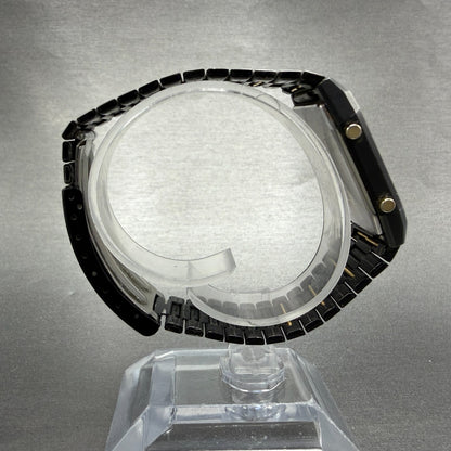 Seiko Analog Digital Watch Men 29mm Black Gold Alarm Chrono H449-5339 PARTS VTG9