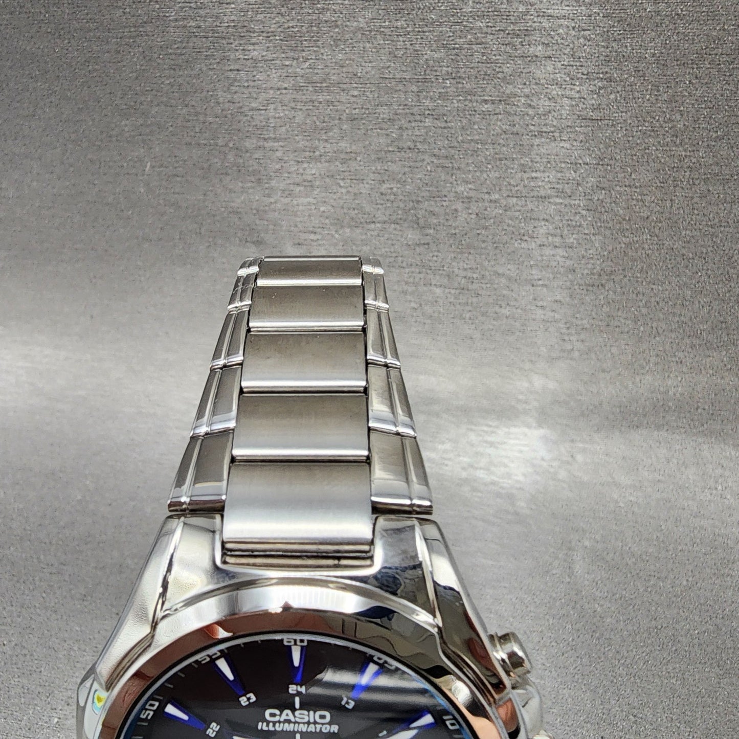 Casio Illuminator MTPE200 Watch Men 45mm Black Dial Silver Tone Daydate NewBatt6