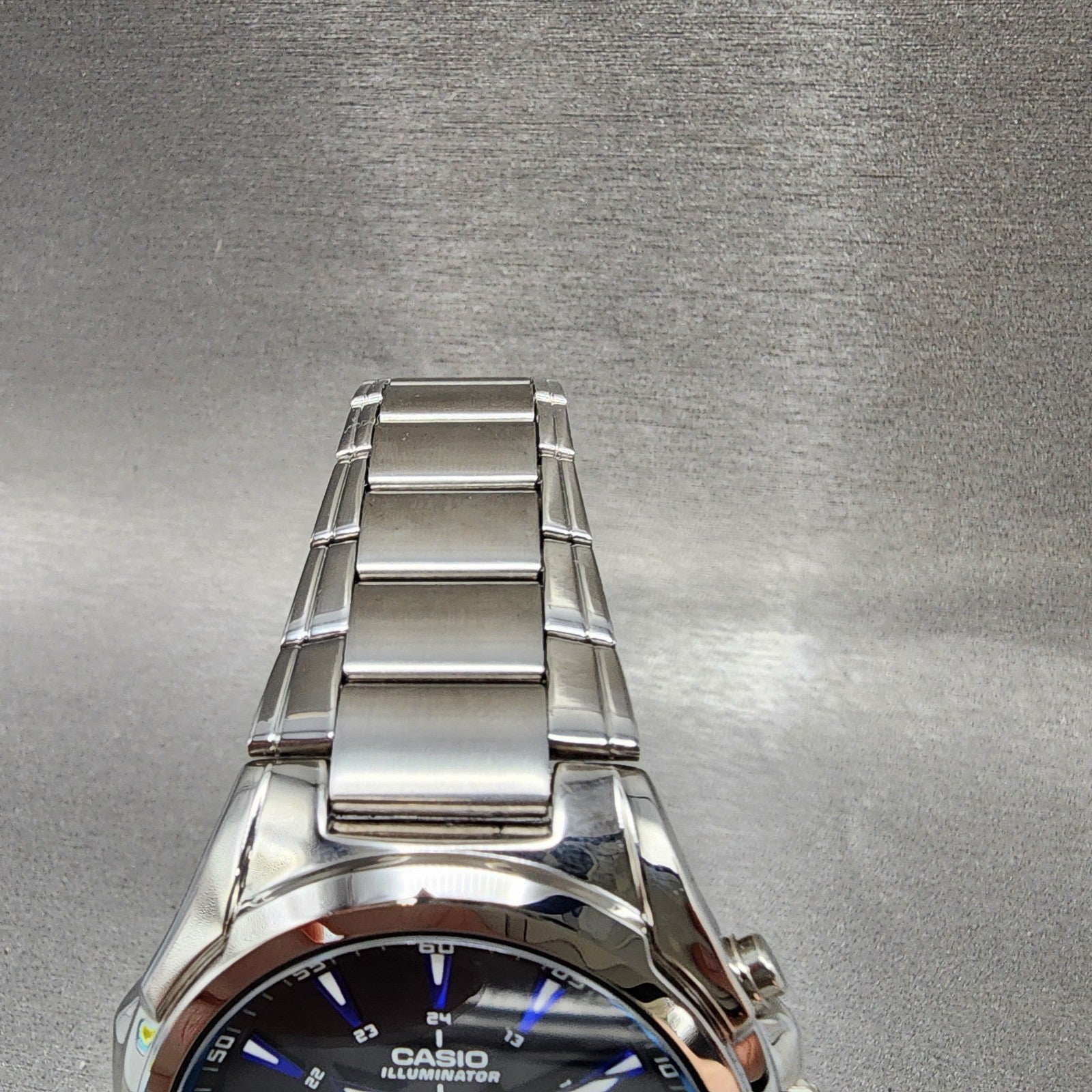 Casio Illuminator MTPE200 Watch Men 45mm Black Dial Silver Tone Daydate NewBatt6