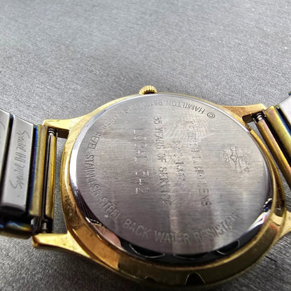 Hamilton Watch Men 34mm Champagne Dial Gold Round 9812U Operating Engineers PART10