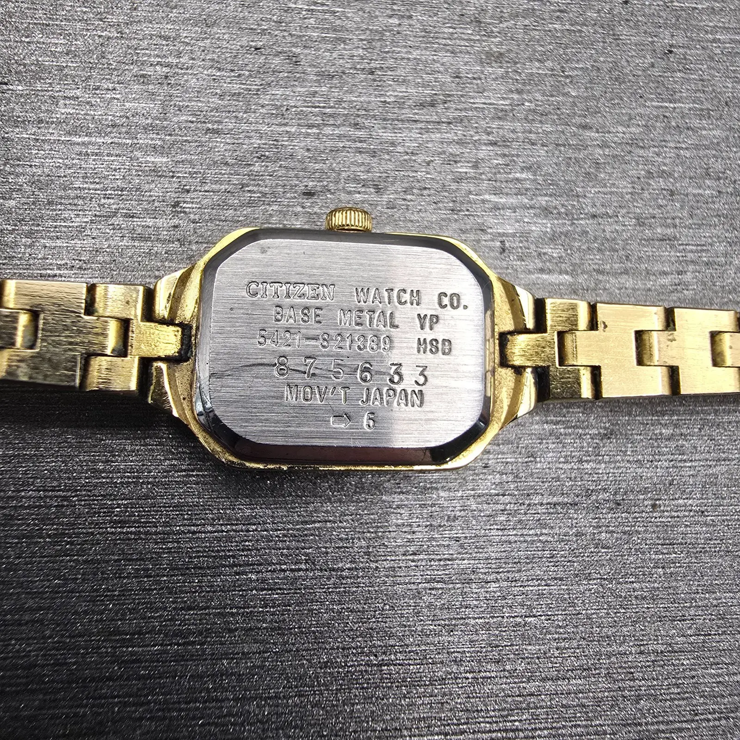 Citizen CQ Watch Women 13mm Champagne Dial Gold Tone 5421-S21389 New Battery VTG10