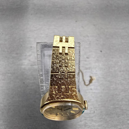 Seiko Watch Women 18mm Champagne Dial Gold Tone Oval 1400-7389 New Battery VTG4